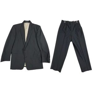 Ralph Lauren Chaps Tuxedo Set Jacket 42L Pants 32x30 Satin‎ Lapels Stripes Black